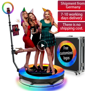 Portable 360 Photo Booth Automatic Rotating Selfie Cabin 360 Photo Booth Machine for Party