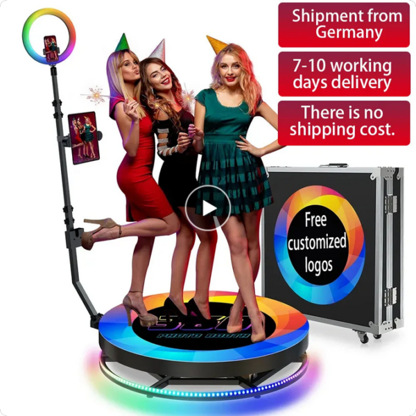 Portable 360 Photo Booth Automatic Rotating Selfie Cabin 360 Photo Booth Machine for Party